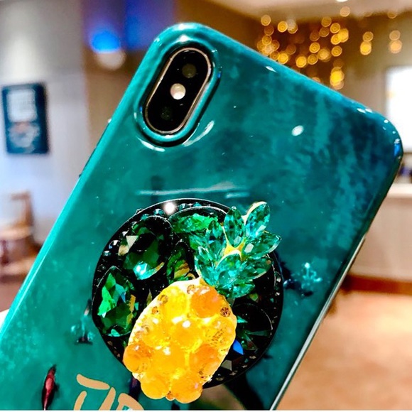 iPhone bling pineapple phone case with popsocket - Picture 6 of 6